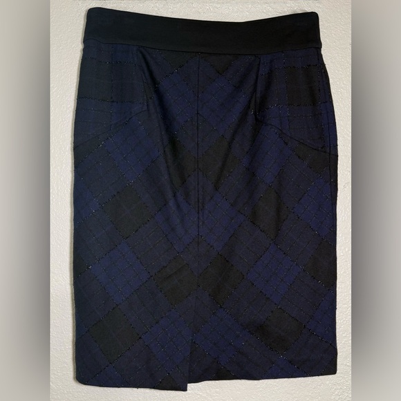Diane von Furstenberg Quilted Wool Plaid Skirt Size 12 - Picture 3 of 11